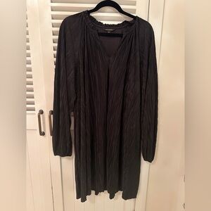 Banana Republic black pleated plisse swing dress